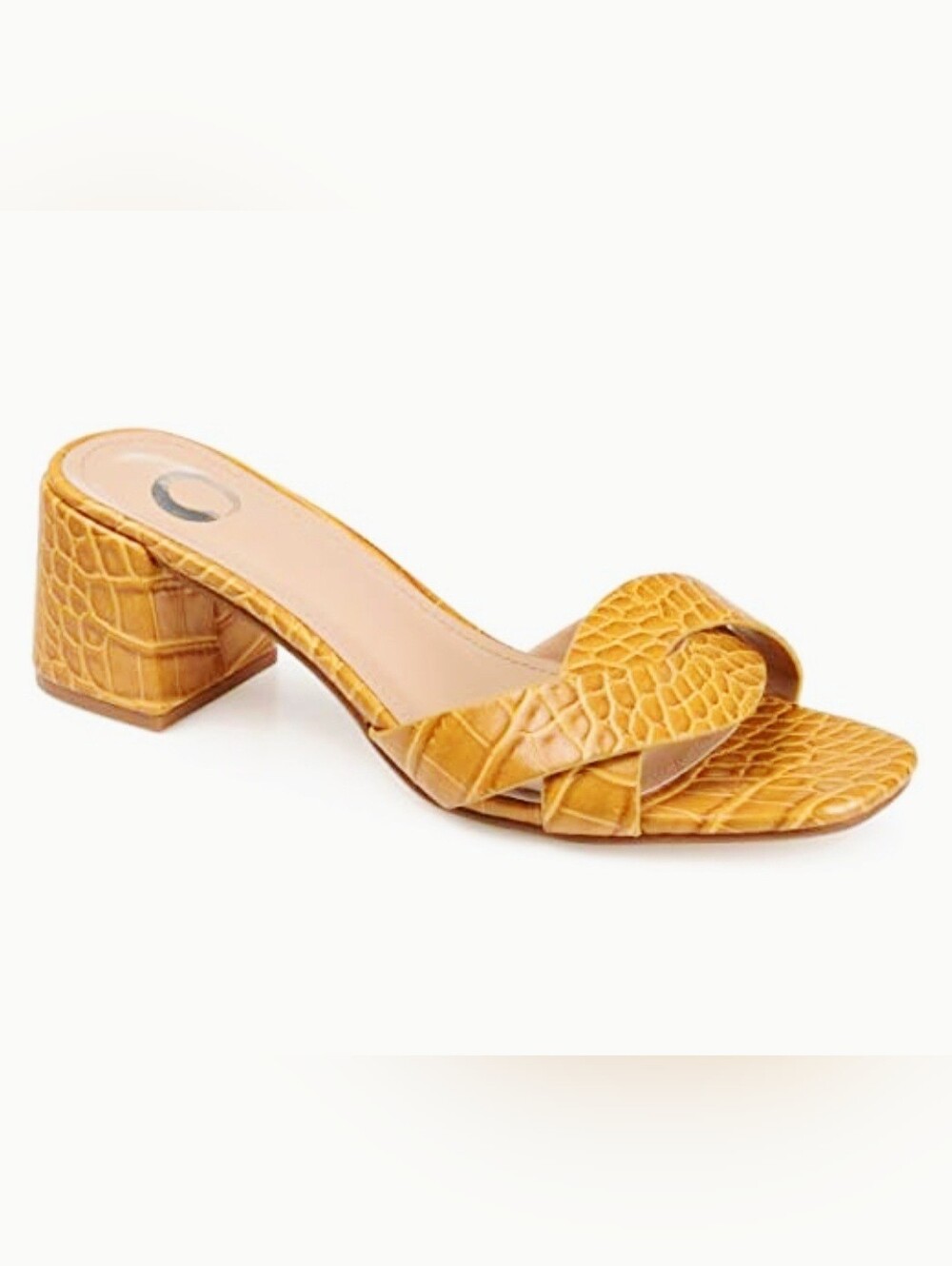 Women's Journee Collection Perette Slide Sandal in Mustard Yellow. Size 6.5